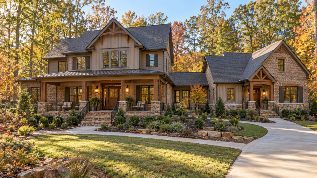 North Georgia home with an attached private suite wing for multigenerational living