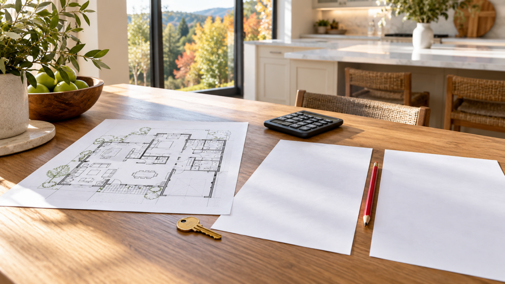 Home-pricing review materials on a table in a North Georgia home